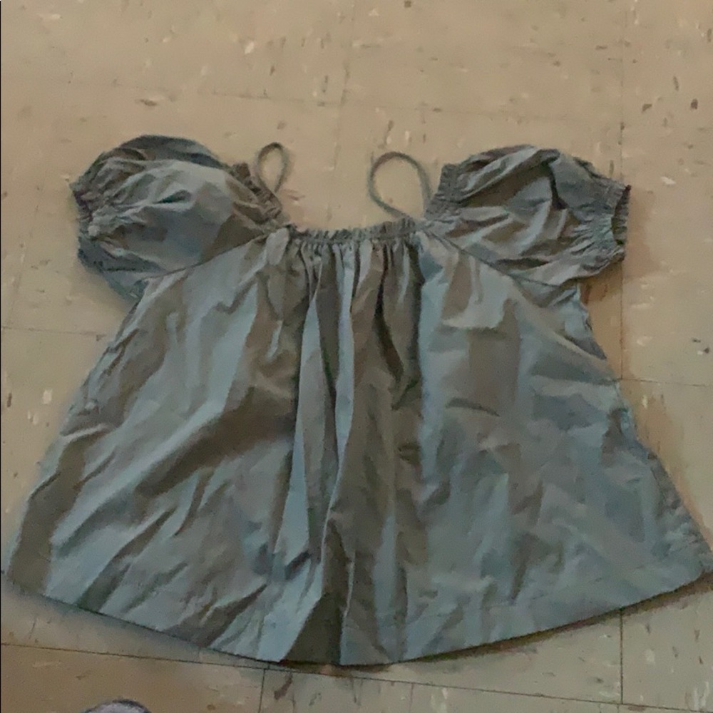 Dark green blouse on or off the shoulder